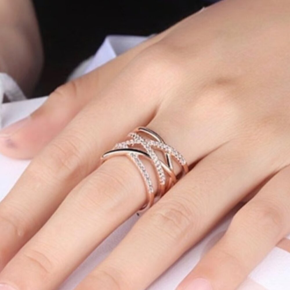 NEW - Multilayer adjustable silver ring, Trendy Jewelry, Silver Jewelry - Picture 2 of 2